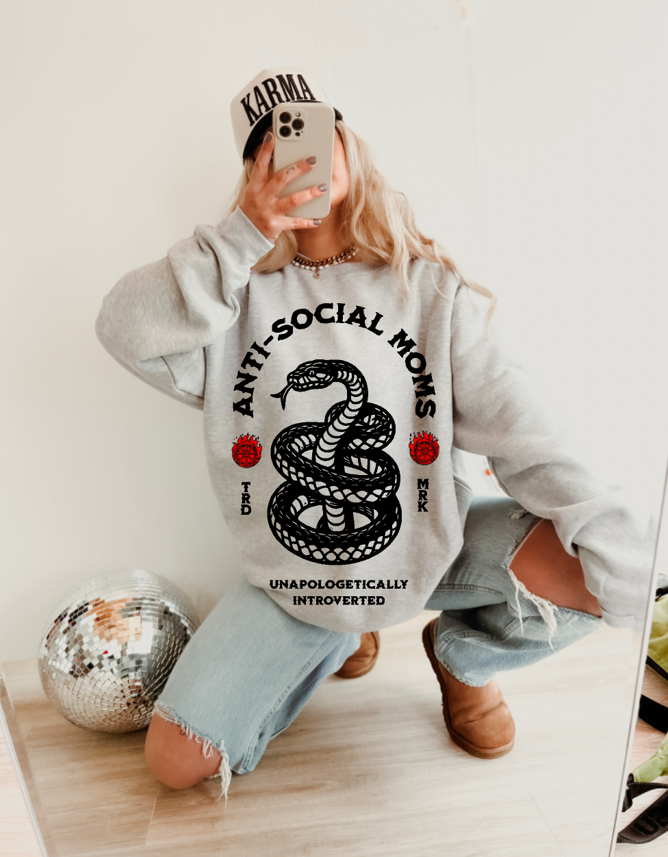 Anti-Social Mom's Club Crewneck Sweatshirt