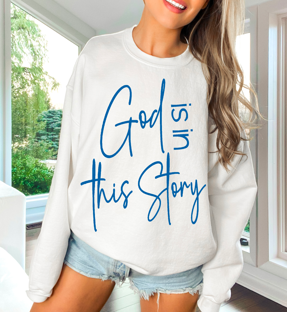God is in this Story Crewneck Sweatshirt