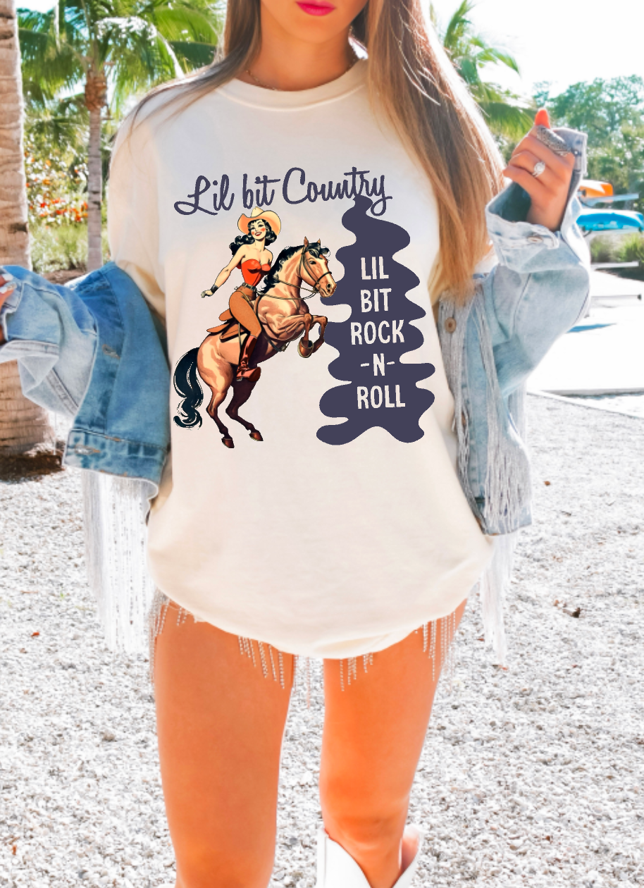 Lil' Bit Country Lil Bit Rock and Roll Comfort Colors Short Sleeve