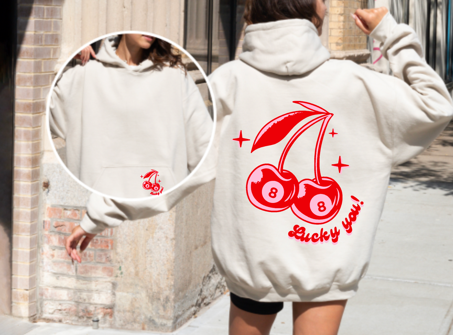 Lucky You Cherry Hoodie