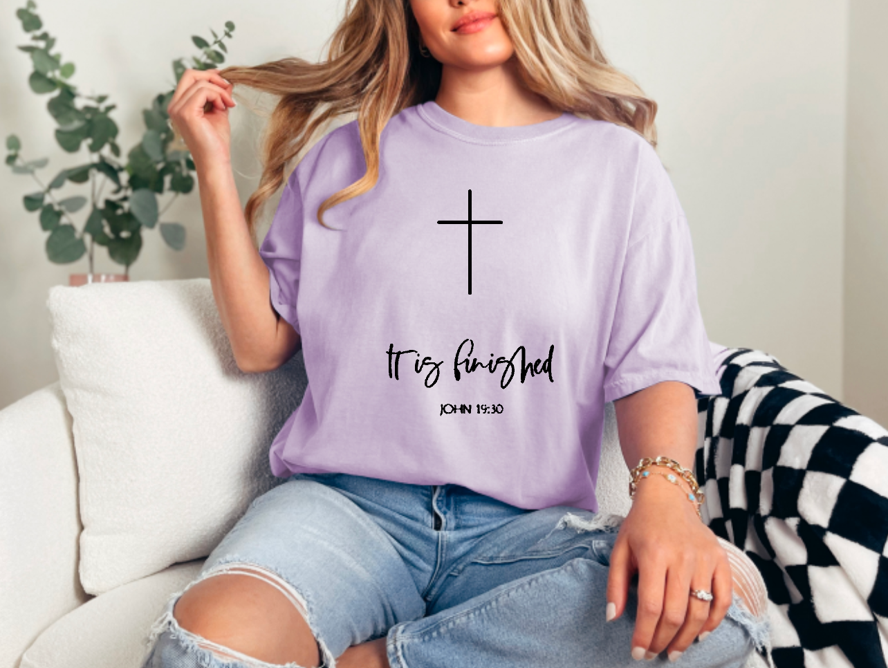 It is Finished cross Comfort Colors