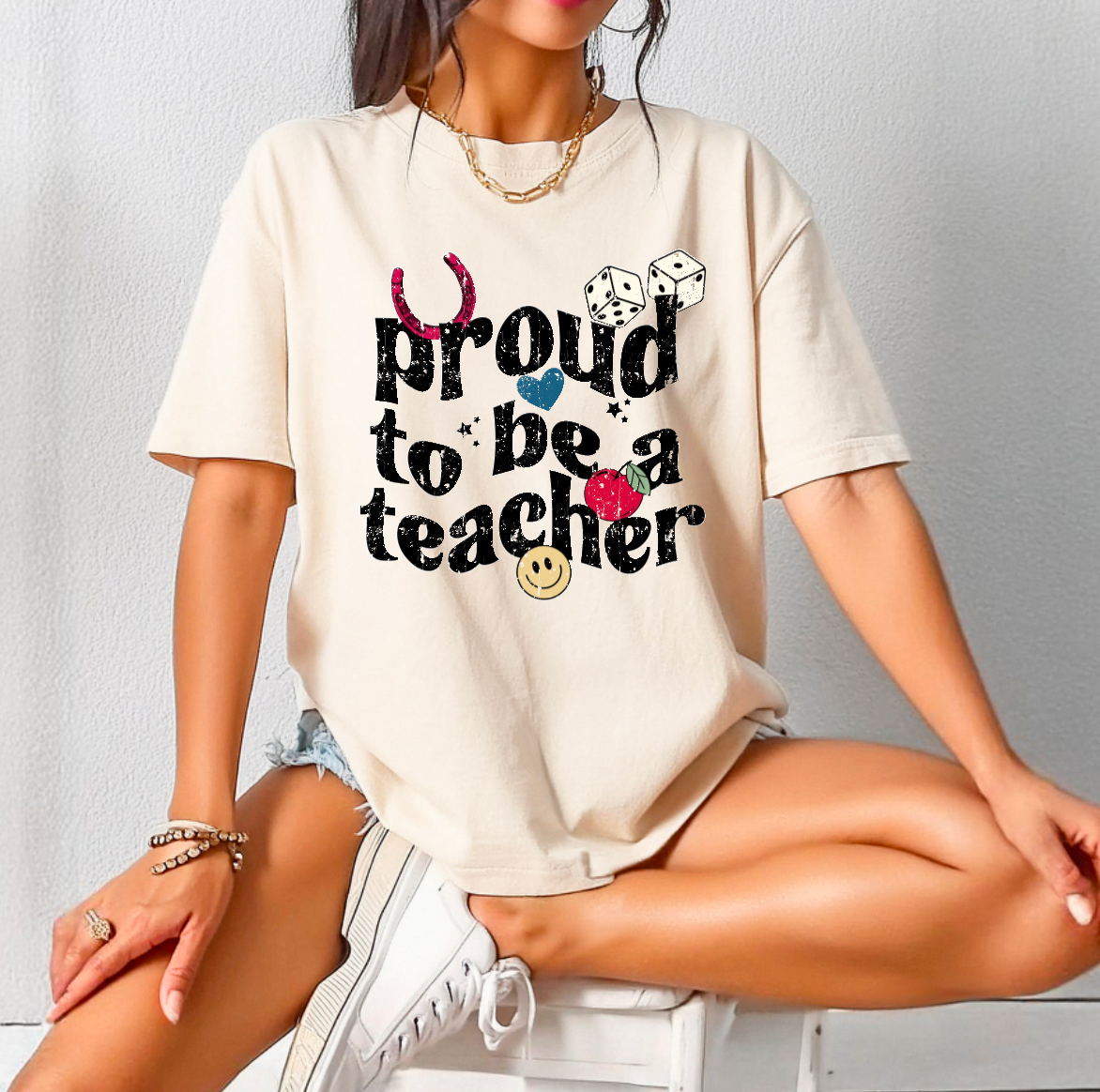 proud to be a teacher Comfort Colors Short Sleeve