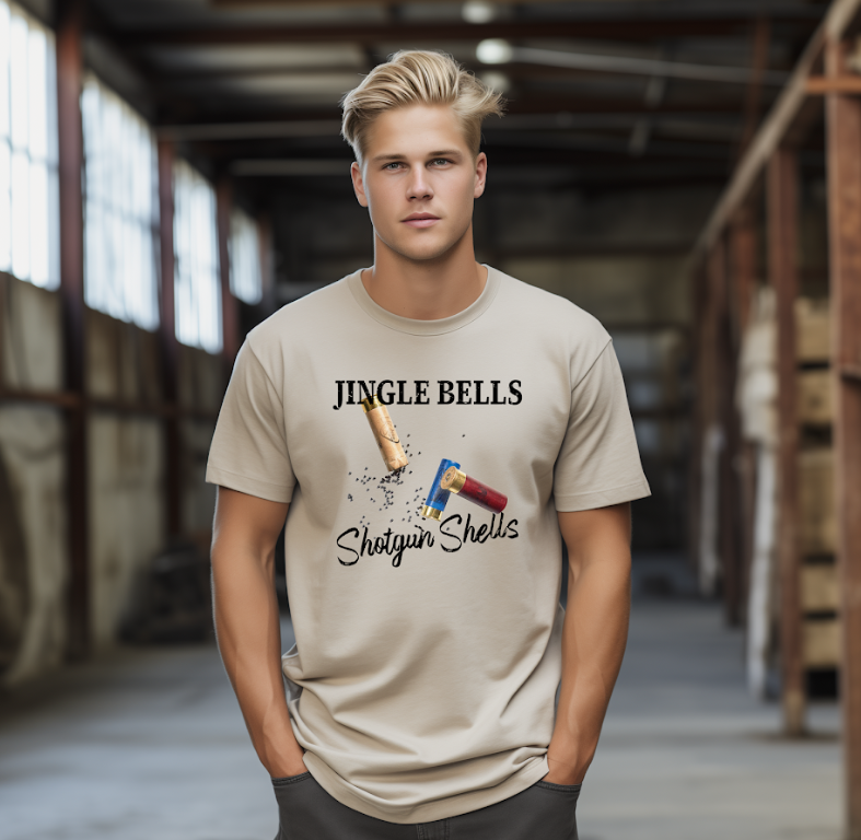 Jingle Shells Tan — Festive for Outdoorsy Holiday Vibes Short Sleeve