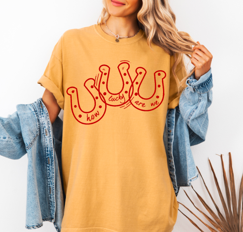 Lucky Horseshoes Comfort Colors Tee