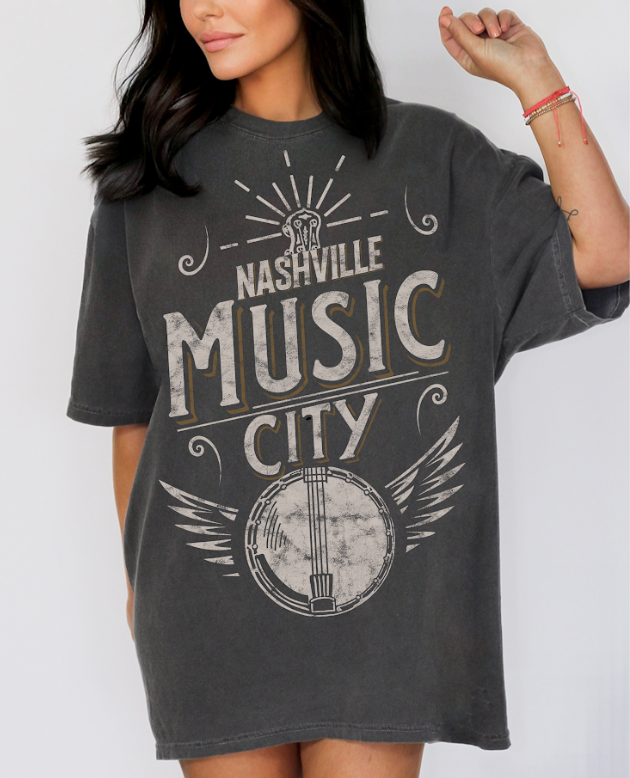 Nashville Music City Comfort Colors Tee