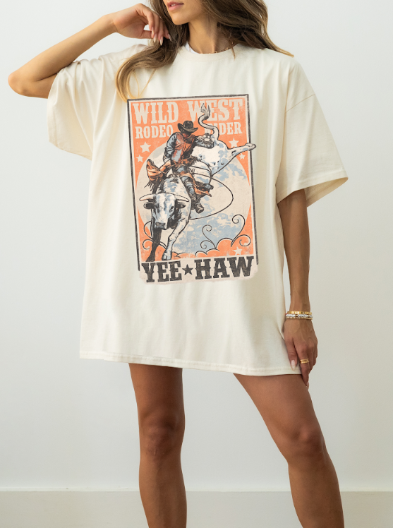 Wild West Rodeo Yee Haw Comfort Colors Tee