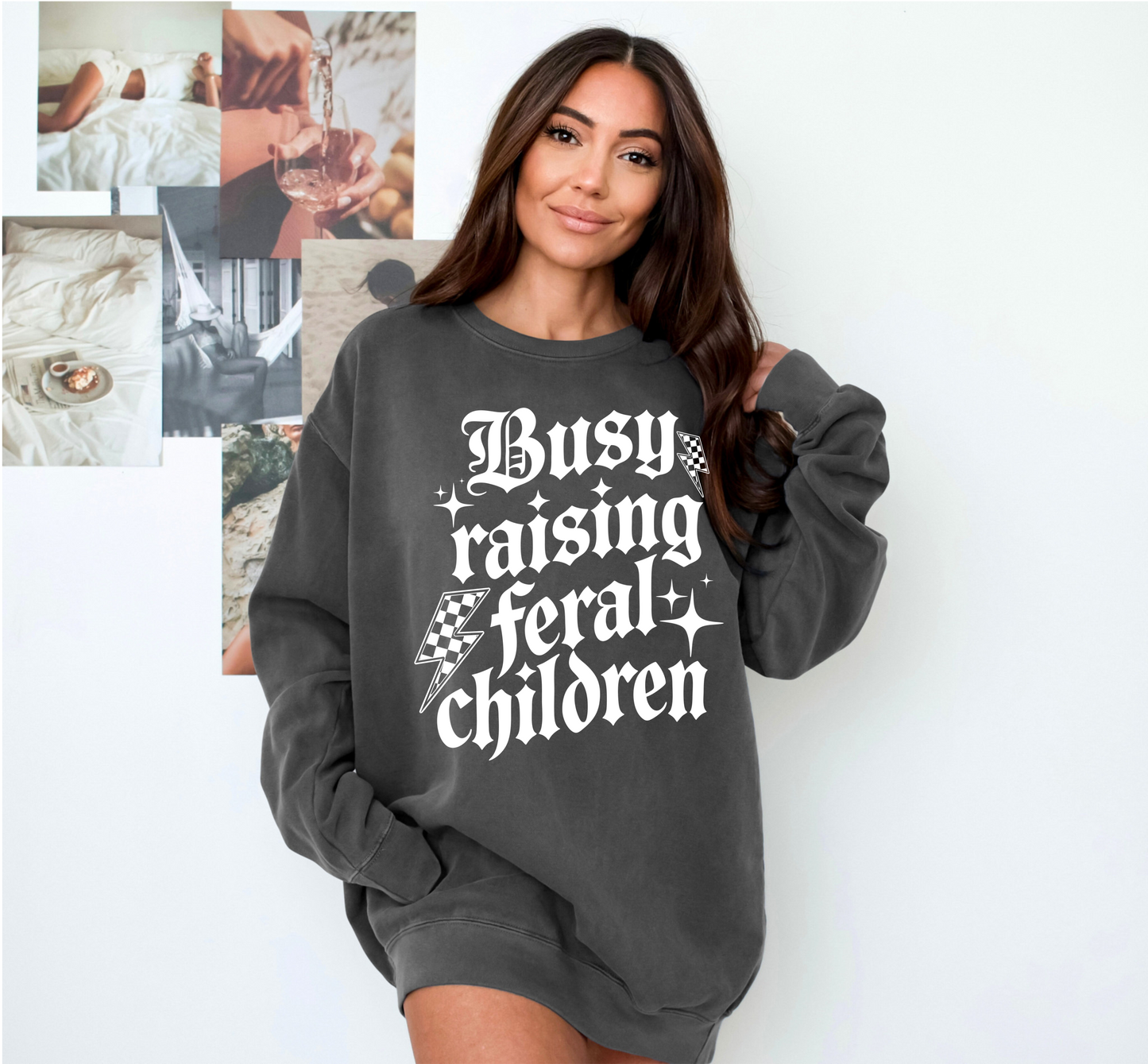 Raising Feral Children Comfort Colors Crewneck Sweatshirt