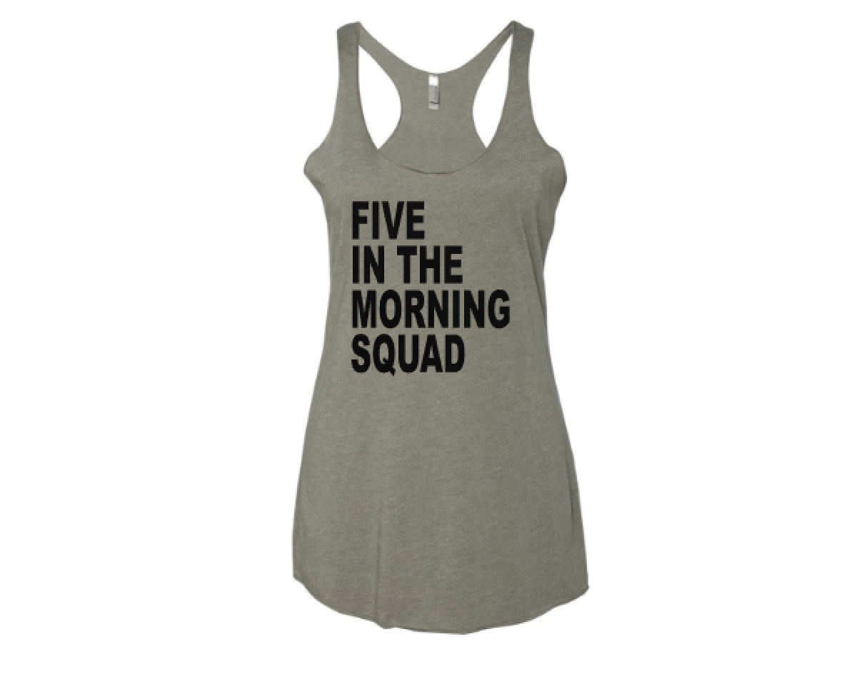 Five in the Morning Squad Longline Racerback Tank