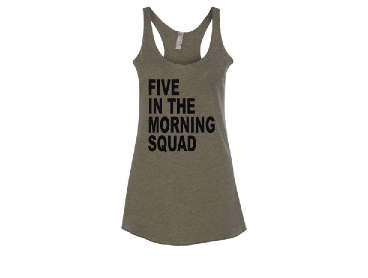 Five in the Morning Squad Longline Racerback Tank