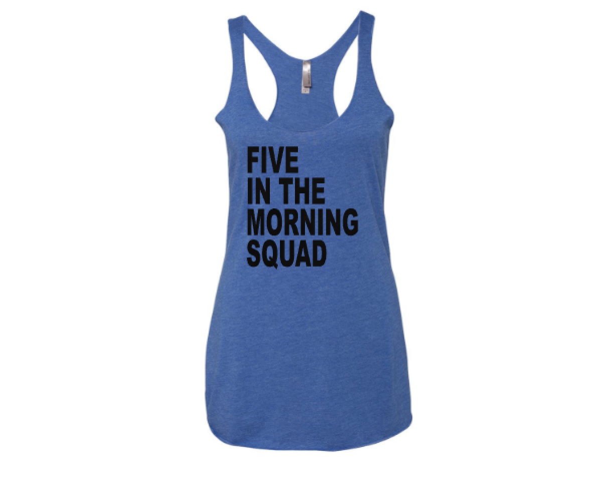 Five in the Morning Squad Longline Racerback Tank