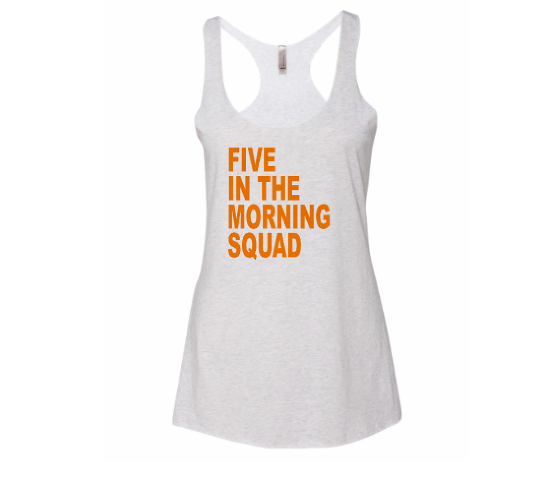 Five in the Morning Squad Longline Racerback Tank