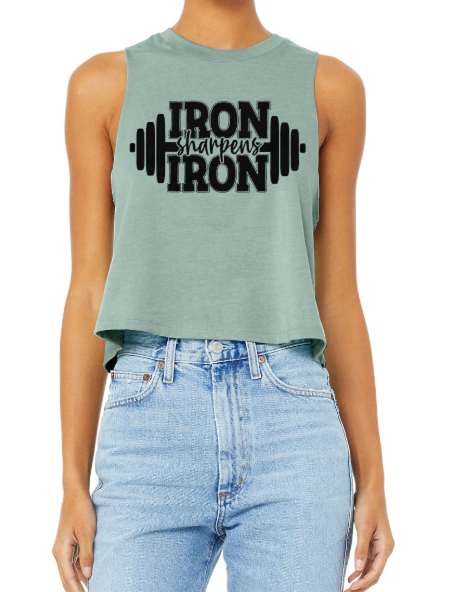 Iron sharpens Iron Crop Racerback Tank