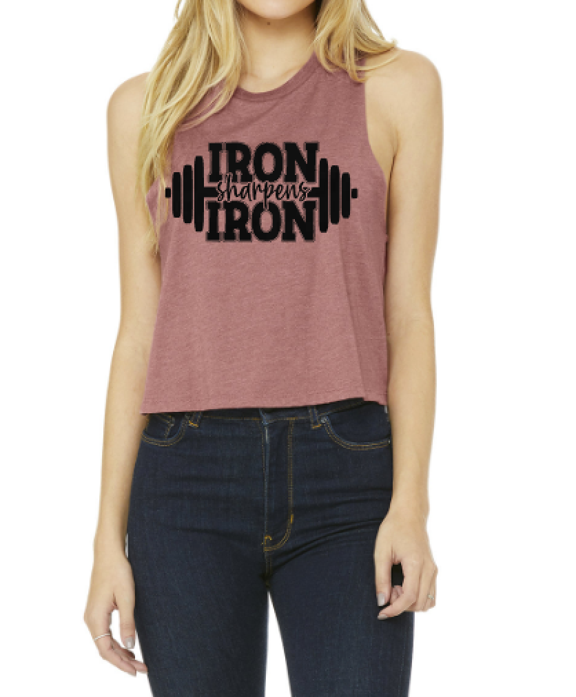 Iron sharpens Iron Crop Racerback Tank