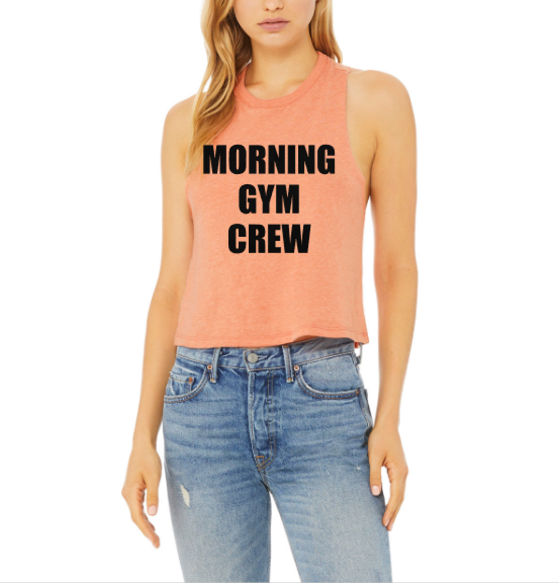 Morning Gym Crew Crop Racerback Tank