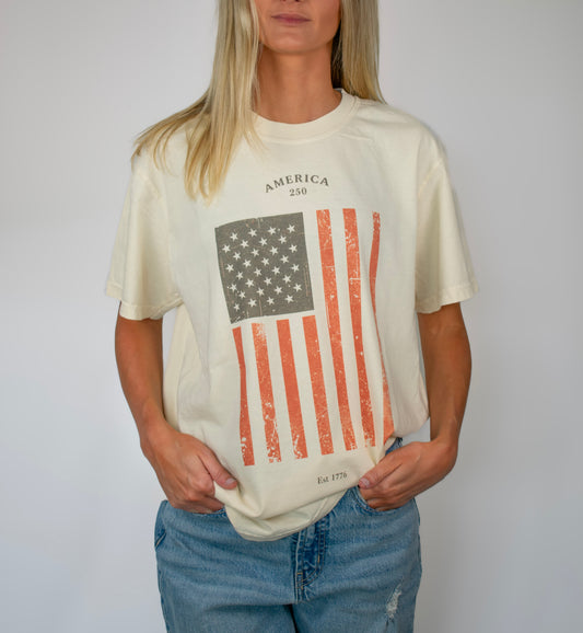 Classic American Flag Comfort Colors Tee