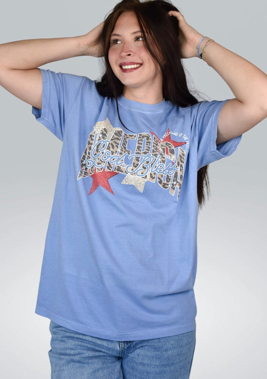 Leopard America Comfort Colors Tee