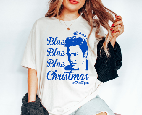 Elvis Blue Christmas short sleeve