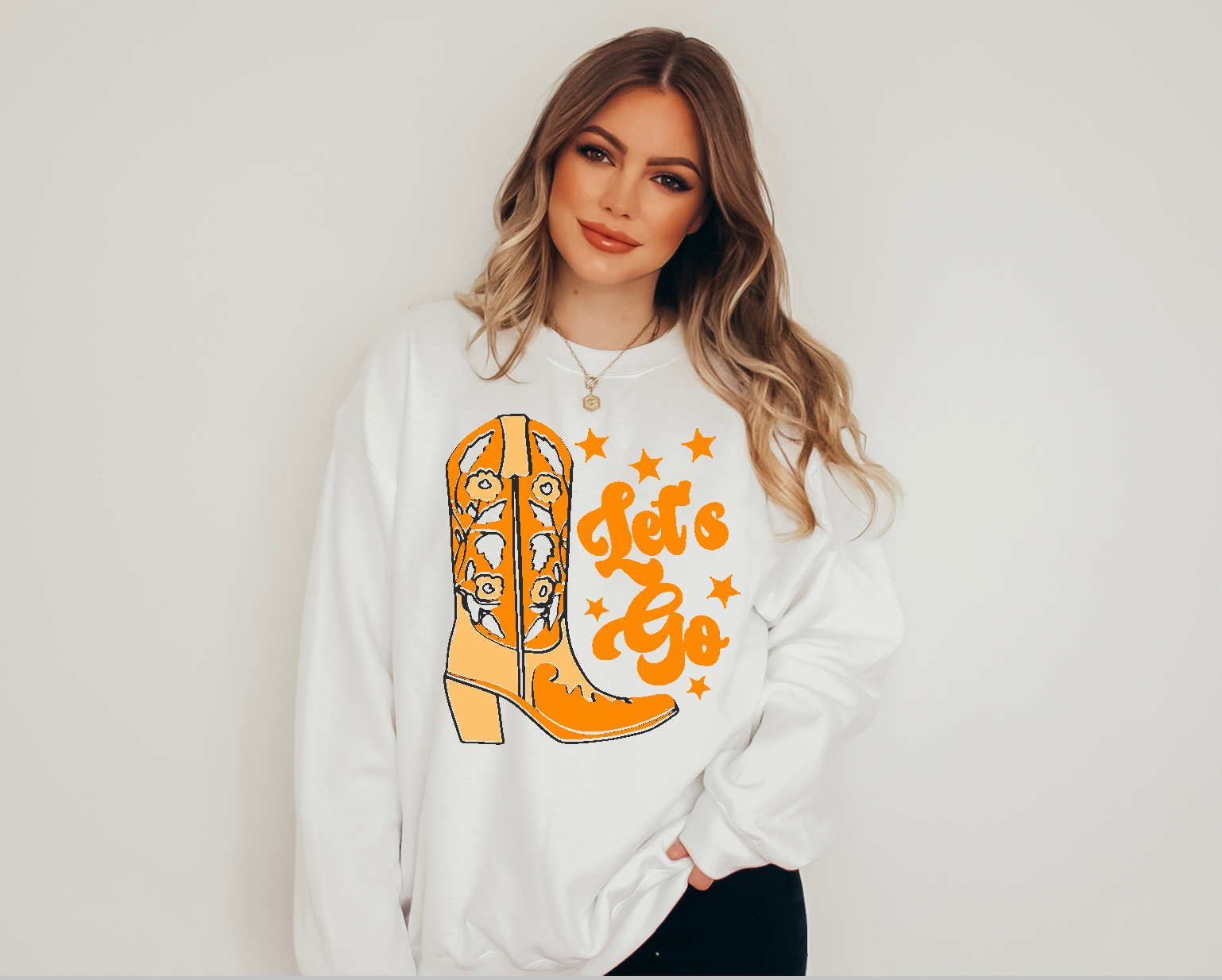 Let's Go Boot Crewneck Sweatshirt