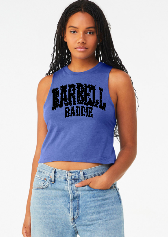 Barbell Baddie Crop Racerback Tank
