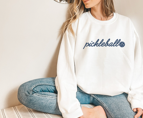 pickleball simple script Crewneck Sweatshirt