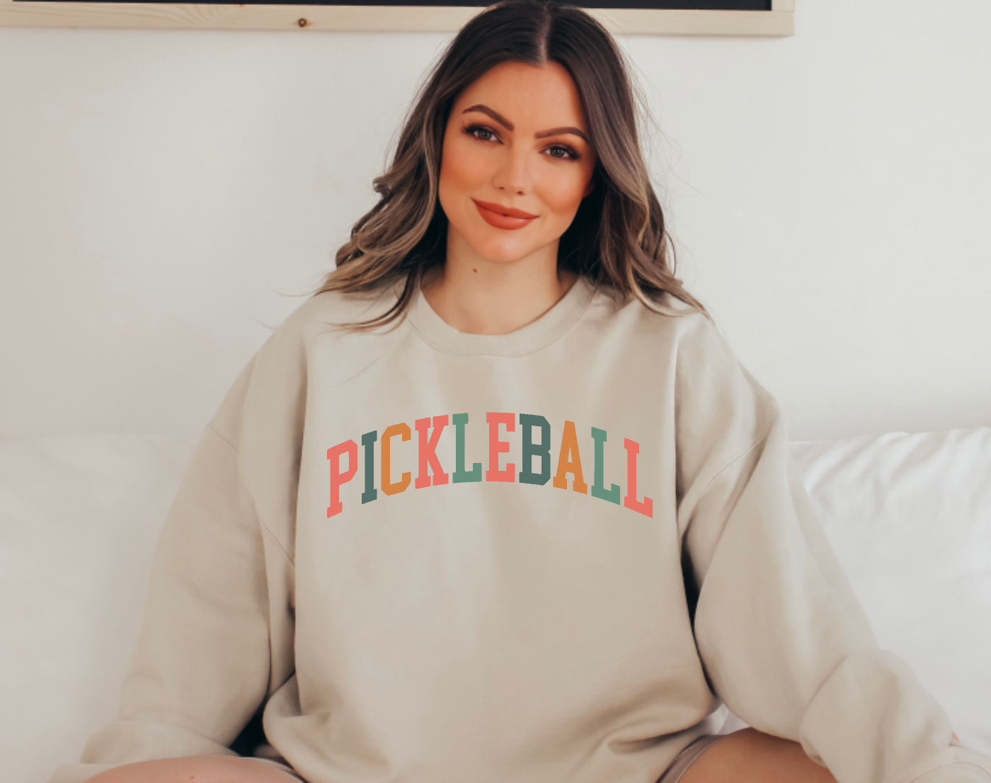Pickleball multicolor Crewneck Sweatshirt
