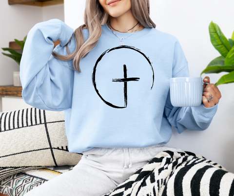 Simple Circle Cross Crewneck Sweatshirt