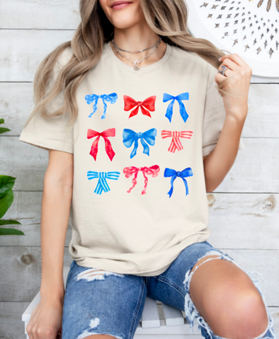 Red White and Bows short sleeve