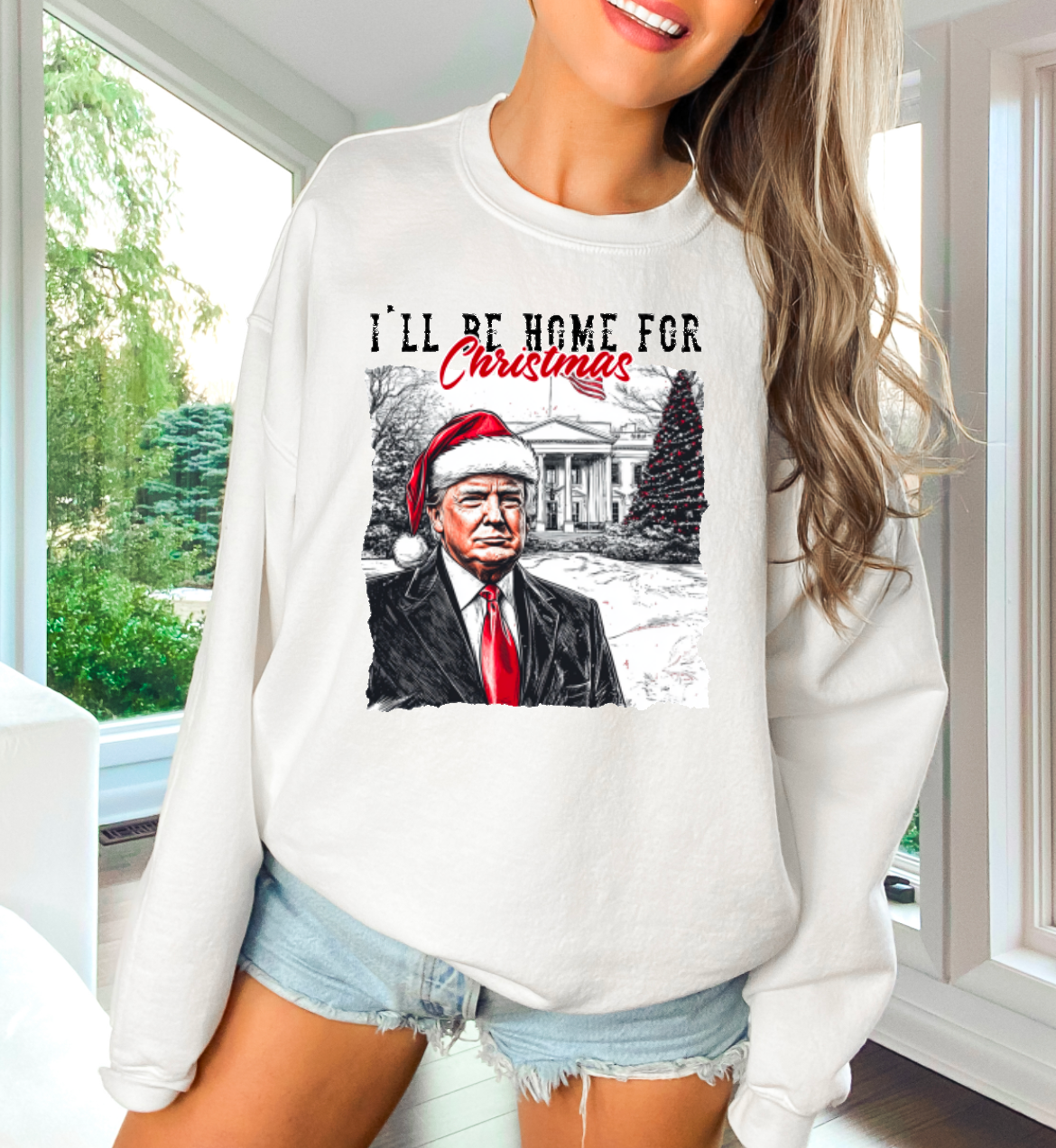 Trump Home for Christmas Crewneck Sweatshirt