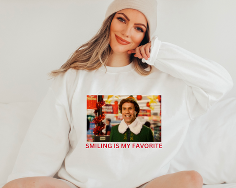 Smiling is my Favorite Comfort Colors crewneck sweatshirt