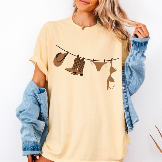 Cowgirl Clothesline Comfort Colors Short Sleeve
