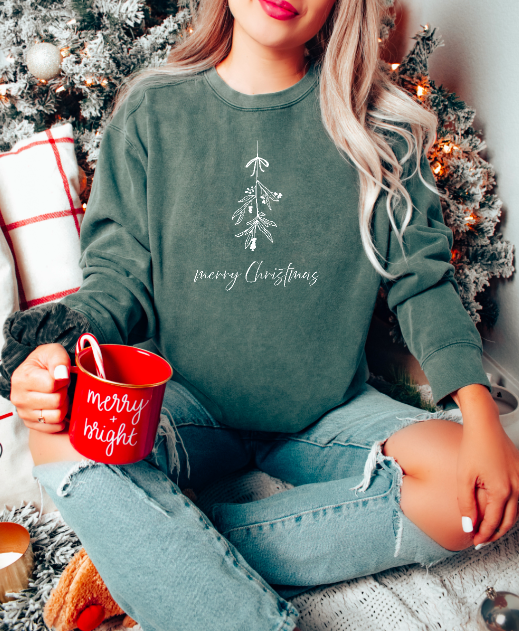 Mistletoe Merry Christmas crewneck sweatshirt