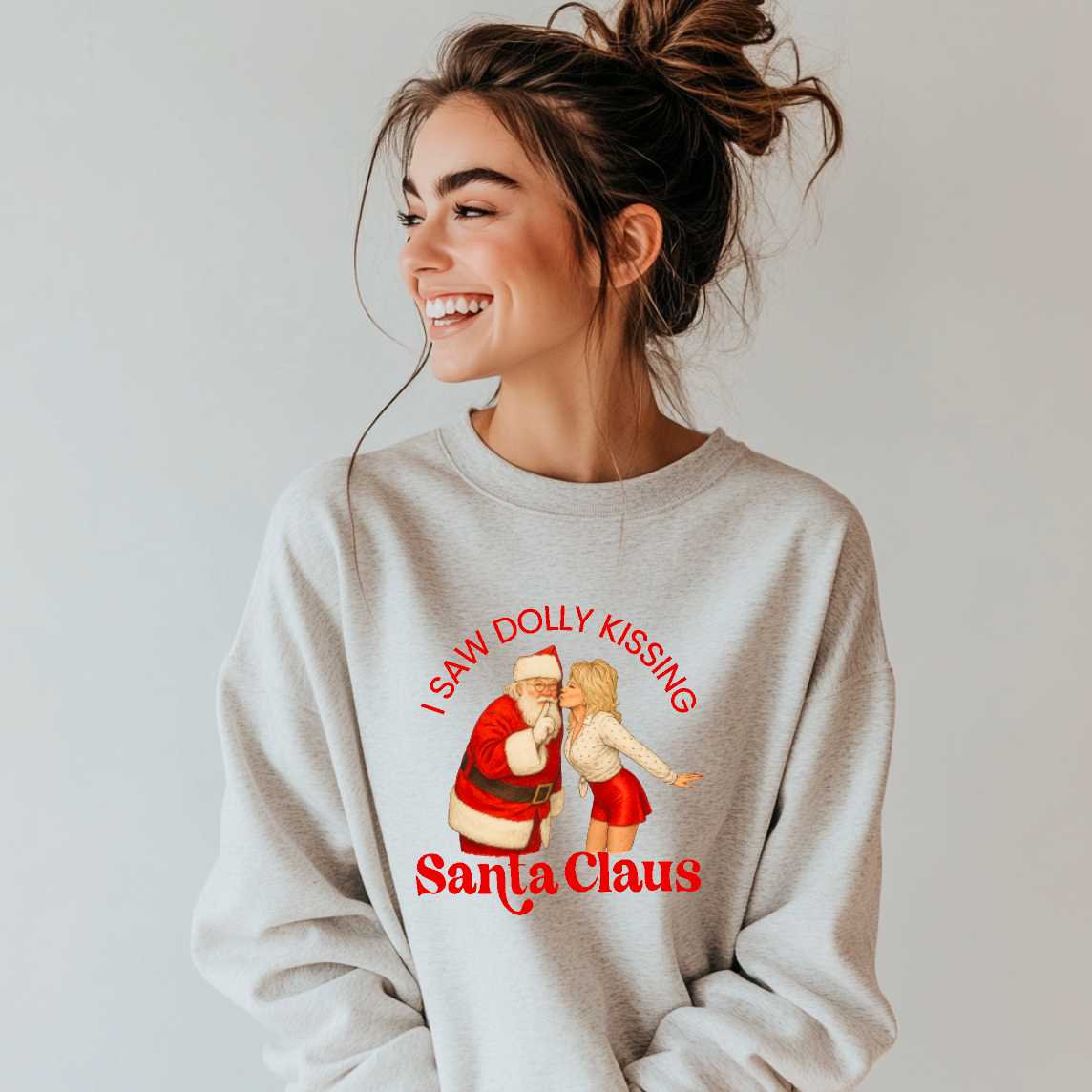 Dolly + Santa crewneck sweatshirt