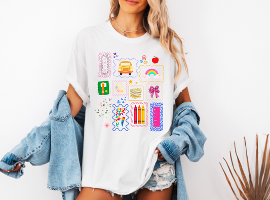 Back to School Doodle Comfort Colors Short Sleeve