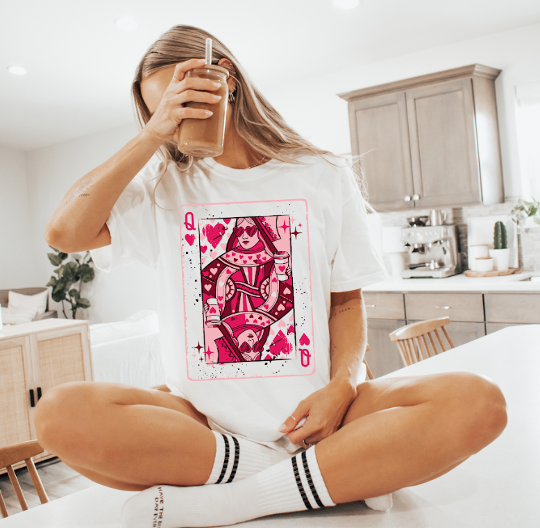Queen of Hearts Glam Comfort Colors Short Sleeve