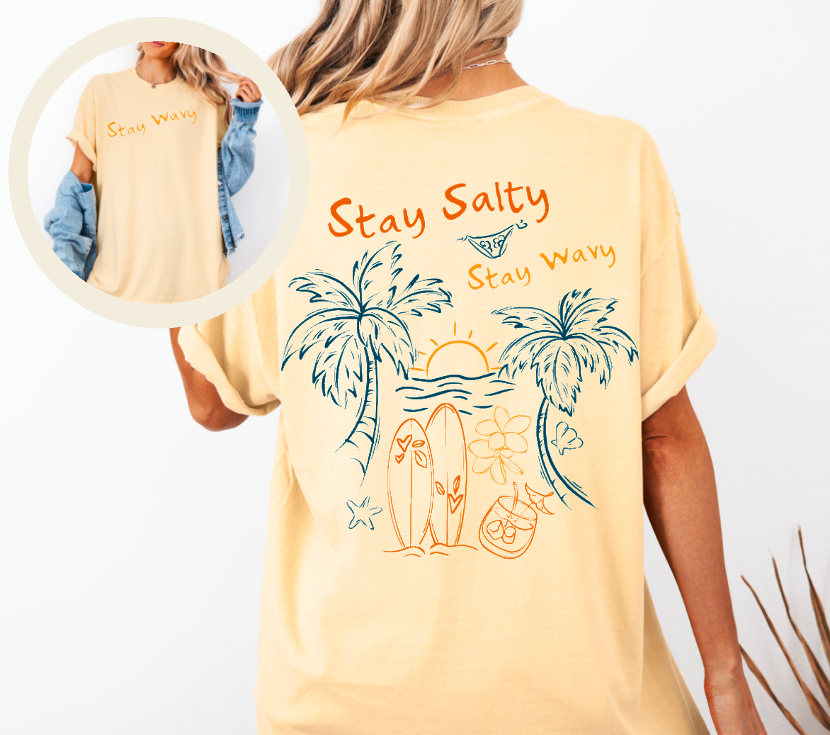 Stay Salty Stay Wavy Comfort Colors Tee