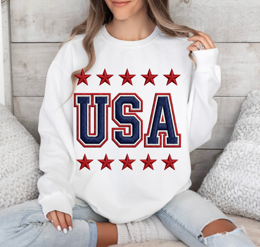 USA Appliqué Crewneck Sweatshirt