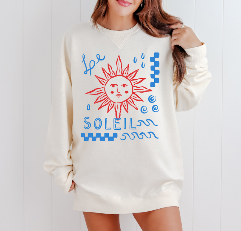Le Soleil Graphic Crewneck Sweatshirt