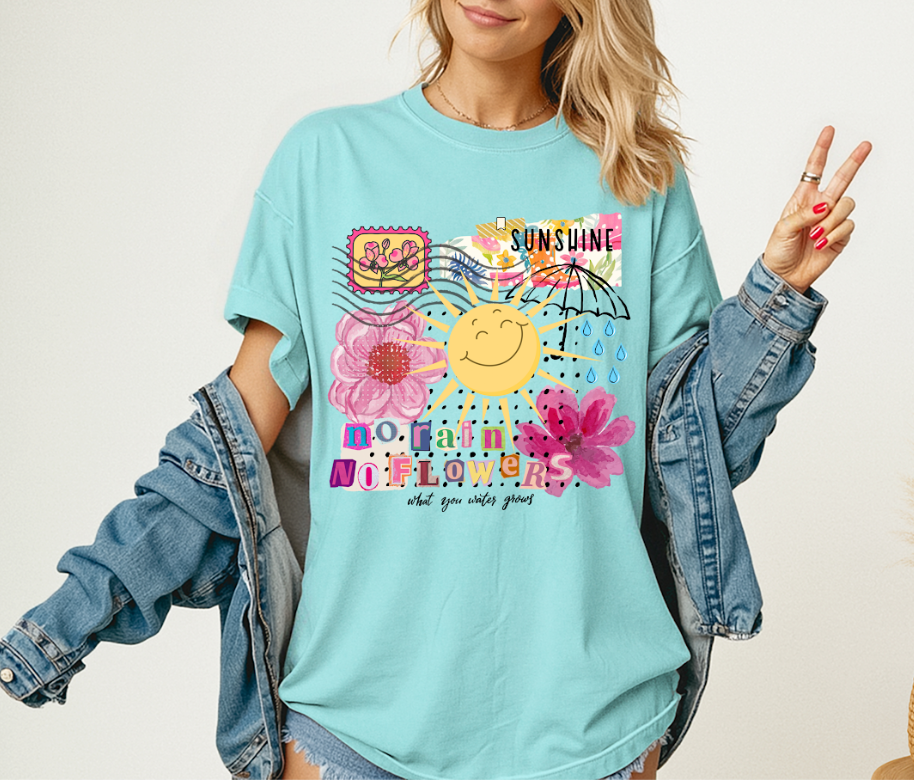 No Rain No Flower – Comfort Colors Tee