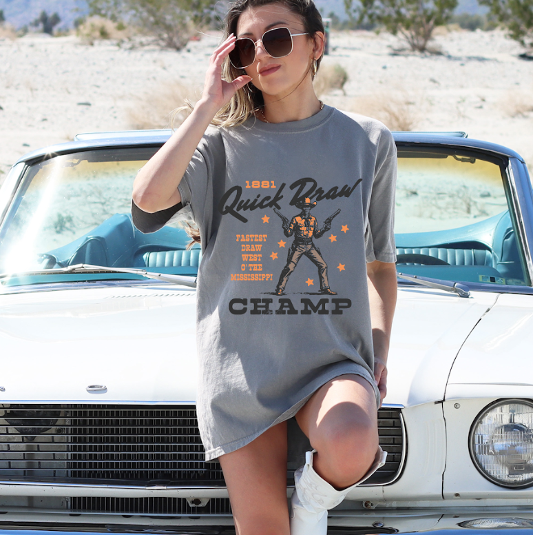 Quick Draw – Comfort Colors Western Graphic Tee