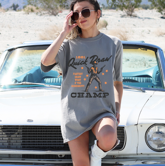 Quick Draw – Comfort Colors Western Graphic Tee