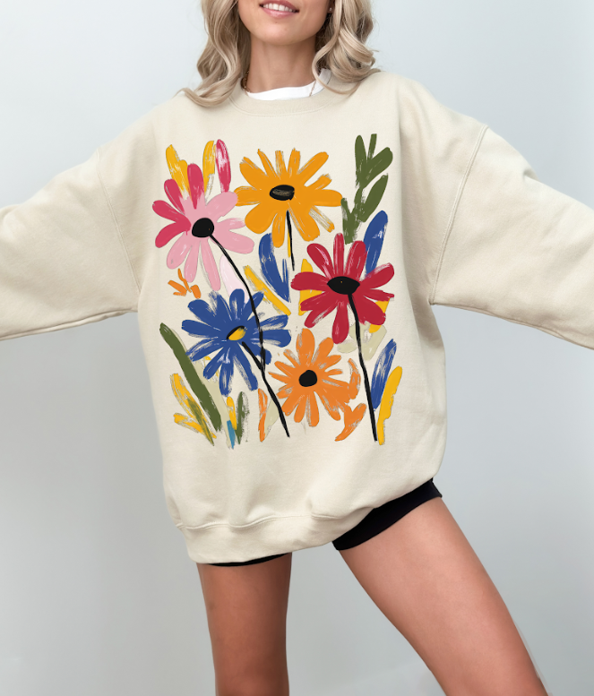 Watercolor Flowers – Crewneck Sweatshirt