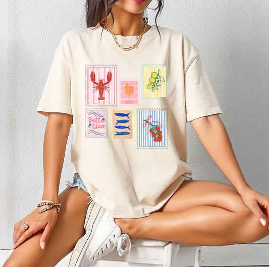 Summer Preppy Coastal Comfort Colors Tee