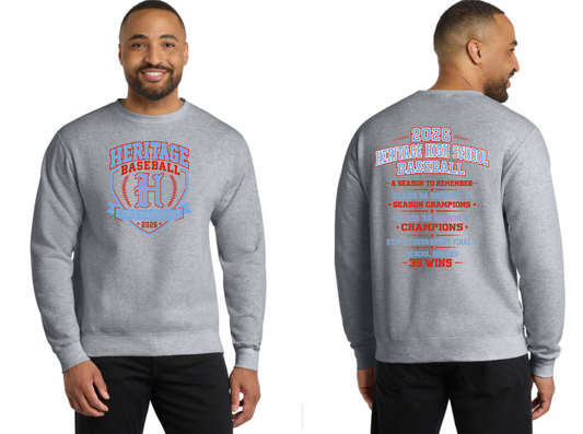 Heritage Baseball Crewneck Sweatshirt – Steel Grey