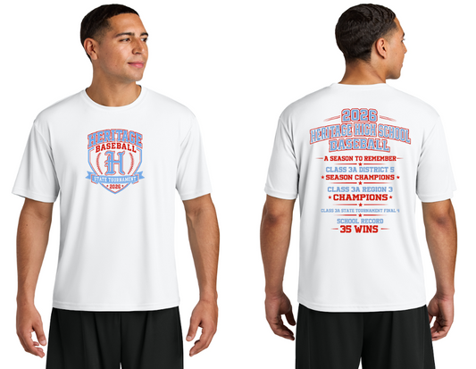Heritage Baseball Dry-Fit Tee – White