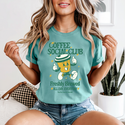 Coffee Social Club Comfort Colors Tee