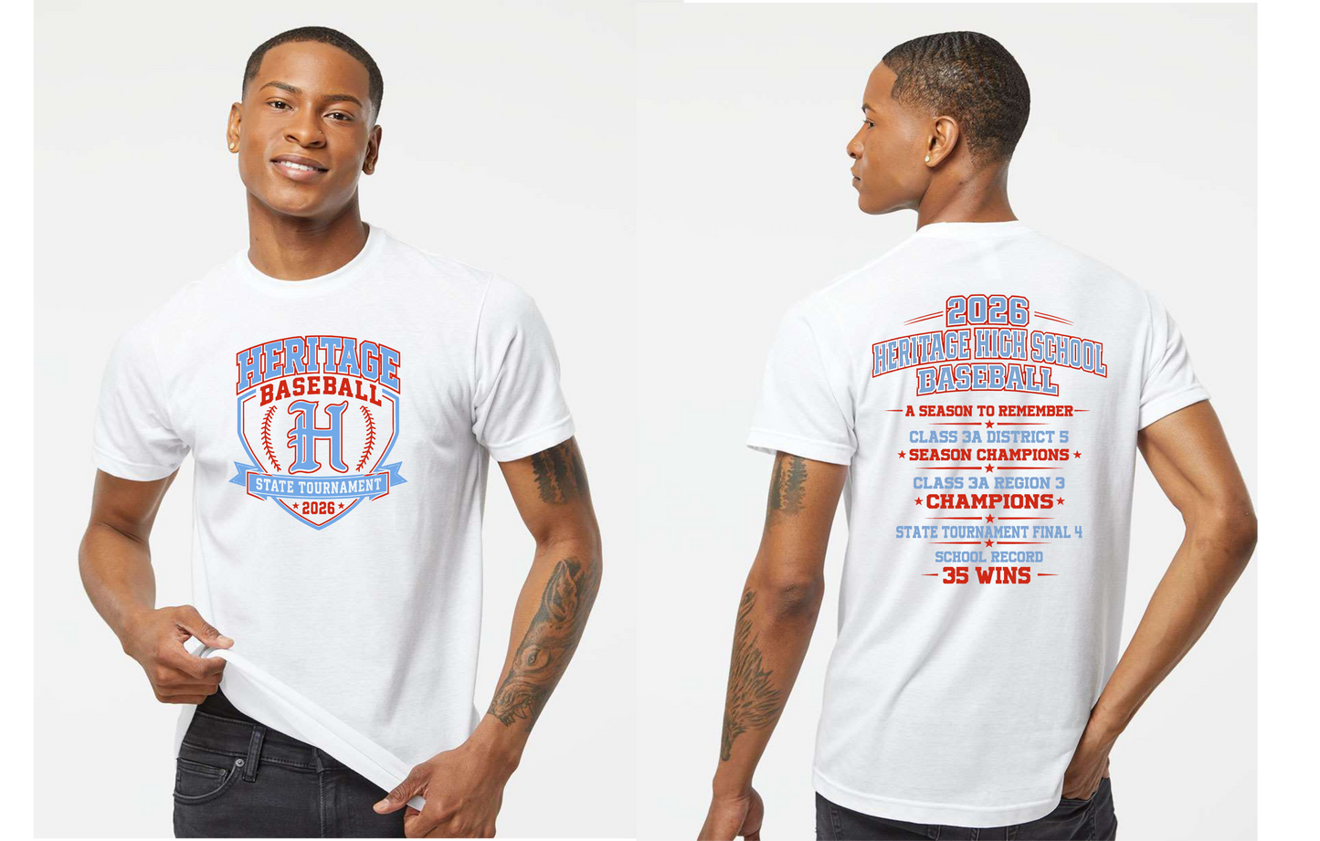Heritage Baseball Short Sleeve Tee – White