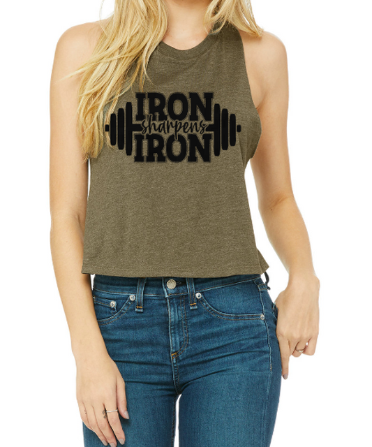 Iron sharpens Iron Crop Racerback Tank